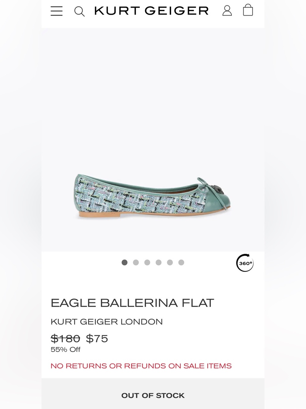 Kurt Geiger EAGLE BALLERINA FLAT - Picture 2 of 11